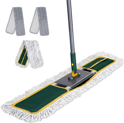 Vista 17 de Masthome Trapeador de microfibra extra grande para limpieza de pisos, trapeador plano de 16 pulgadas con 5 almohadillas para uso húmedo y seco, mopa