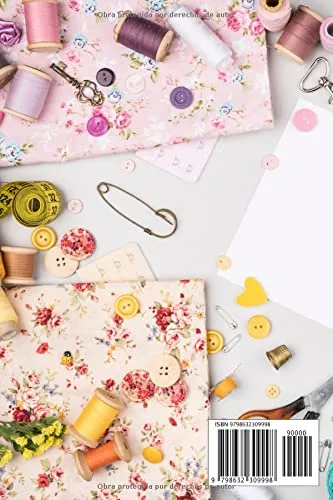 Vista 2 de Cuaderno de Costura Registra tus Proyectos, Ideas y Patrones de Costura - 107 Páginas con Tamaño de 6x9 Pulgadas (15,24 x 22,86 cm) - Para Costura