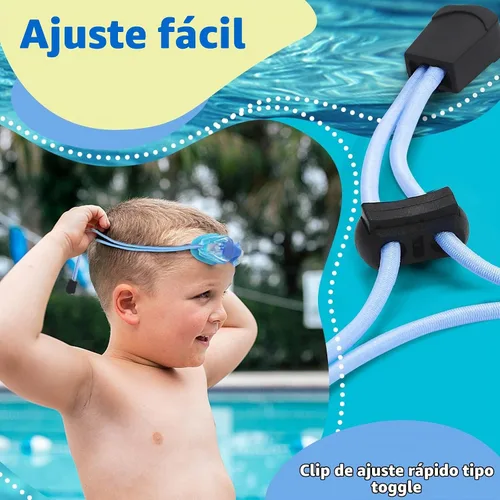Vista 7 de Vvinca Kids Swim Goggles with Bungee Strap，Quick Adjust Kids Goggles 3-14
