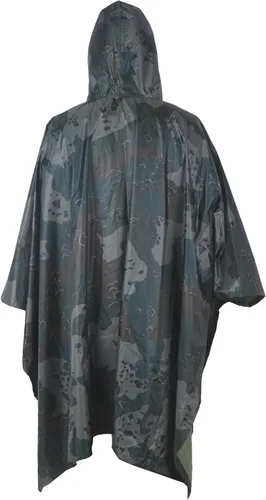 Vista 2 de LOOGU Poncho de lluvia impermeable con capucha, abrigo de lluvia multiusos de camuflaje para caza, camping, senderismo