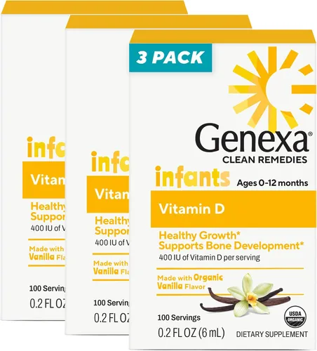 Vista 6 de Genexa Gotas de vitamina D para bebés y recién nacidos, hechas limpias, 100