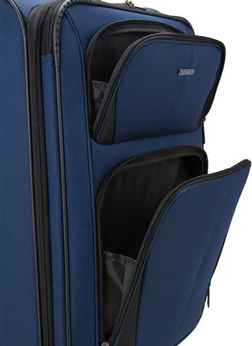 Vista 2 de U.S. Traveler Aviron Bay - Equipaje extensible con ruedas giratorias, Azul marinoflor y brillo), US08125N