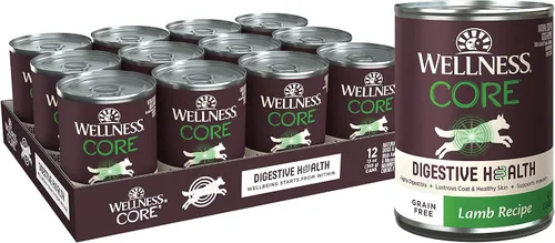 Vista 9 de Wellness CORE Digestive Health Paté Alimento húmedo enlatado para perros adultos, sin granos, estómago sensible, natural, receta de carne de res, 13