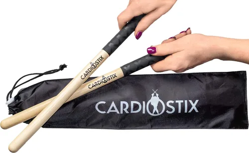 Vista 6 de CardioStix Baquetas cardiovasculares de madera de nogal americano de alta calidad de 8 onzas (1 par que elijas) Para batería, fitness, clase Negro