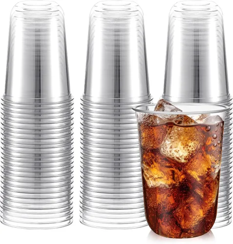 Vista 11 de Ziliny 100 copas de vino de plástico de 9 onzas sin tallo, desechables, copas de vino de plástico para fiestas, bodas, cumpleaños, cócteles