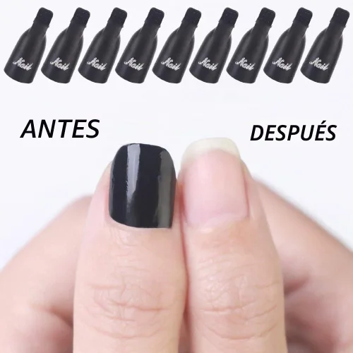 Vista 2 de Himo - Clips quitaesmalte de plástico acrílico para las uñas, 10 unidades (negro)