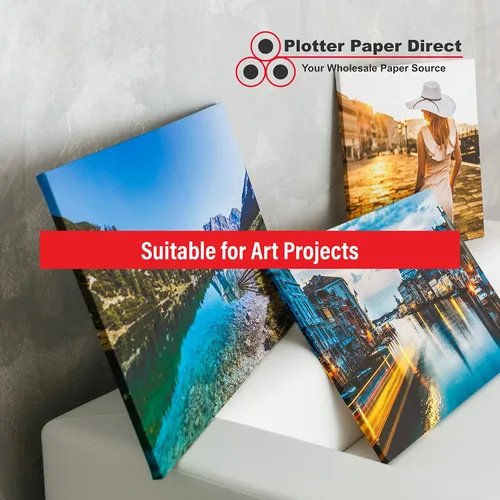Vista 4 de Plotter Paper Direct Rollo de lona mate de poliéster de alta calidad de 13 x 40 pies, 500 denier, secado rápido, compatible con impresora