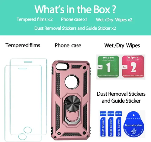Vista 286 de Jeylly Funda para iPhone SE/Funda para iPhone 5S, Exterior de Plástico Duro que Absorbe Golpes + Interior de Silicona de Goma Defensor contra
