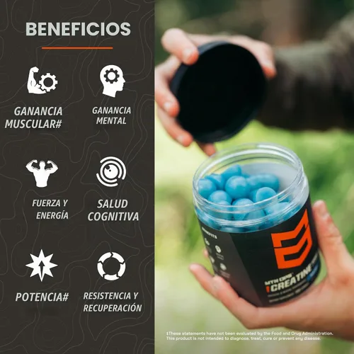 Vista 3 de MTN OPS Gomitas de creatina, monohidrato de creatina 0.18 oz, Blue Razz, 100
