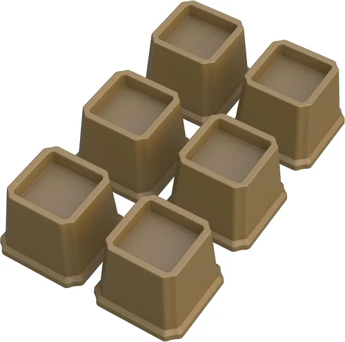 Vista 35 de Elevadores de Cama de 2 Pulgadas Resistentes Elevadores de Cama, Juego de 6 Eleva Hasta 2000 Libras Elevador de Muebles para Sofá y Mesa, Negro