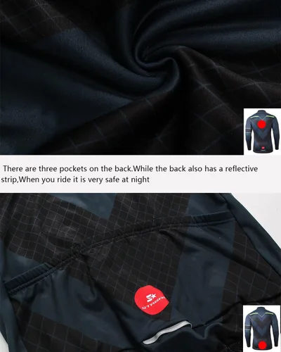 Vista 6 de MR Strgao - Chaqueta térmica de invierno para hombre, a prueba de viento, manga larga, para ciclismo