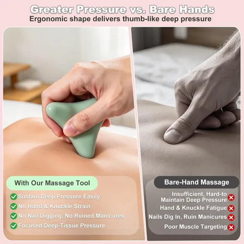 Vista 5 de Manual Trigger Point Massager Ball–Deep Tissue Massage Tool Verde menta