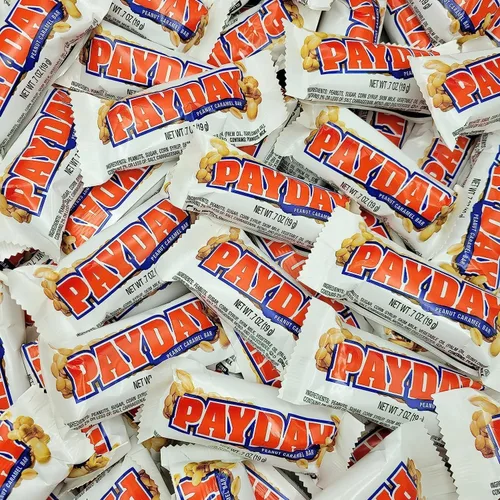 Vista 2 de PayDay Barras de Dulce Fun Size - 40 Barras de Dulce Envueltas Individualmente - PayDay a Granel Dulces de Maní y Caramelo - Dulces a Granel