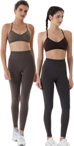 Vista 3 de AUROLA - Leggings de entrenamiento para mujer, diseño sin costuras, con control de abdomen, para gimnasio, acondicionamiento físico, pantalones