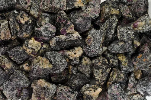 Vista 12 de Fantasia Materiales: Rubí grande de 1 libra en forma hexigonal natural piedras ásperas de la India