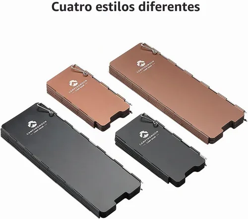 Vista 8 de Campingmoon - Parabrisas para estufa de campamento, 10 placas de aluminio Negro 5.9 pulgadas de altura (BKYD-8)