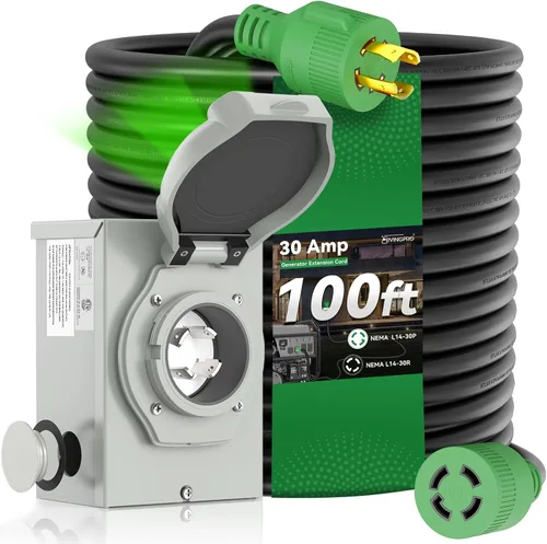 Vista 13 de Cable generador de 30 amperios de 25 pies y caja de entrada