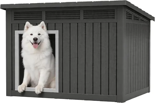 Vista 14 de Fancyango Casa grande para perros para interiores y exteriores, resistente a la intemperie y techo extraíble, se adapta a perros pequeños a grandes
