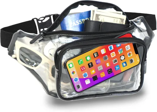 Vista 8 de SoJourner Riñonera holográfica Rave Paquetes para festivales de mujeres y hombres Lindas bolsas de moda para cinturón, Transparente, talla única