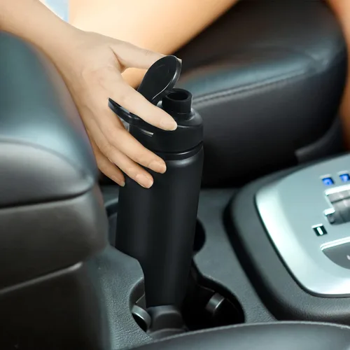 Vista 3 de CHENGU Botella de agua a granel de 20 onzas de aluminio, botellas reutilizables ligeras con tapa de rosca, vasos de agua fáciles de transportar, a