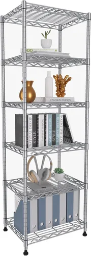 Vista 16 de GIOTORENT Unidades de Estantería Metálica de Pie de 5 Niveles, Estante de Alambre de Altura Ajustable Rack de Exhibición para Lavandería Baño Cocina