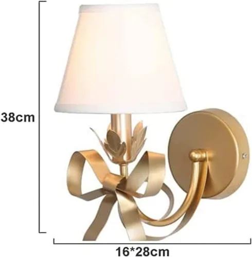 Vista 7 de Lámpara de pared, aplique de pared, arco de princesa, lámpara de pared estilo francés, lámpara de pared para habitación de niñas, E14, de una sola