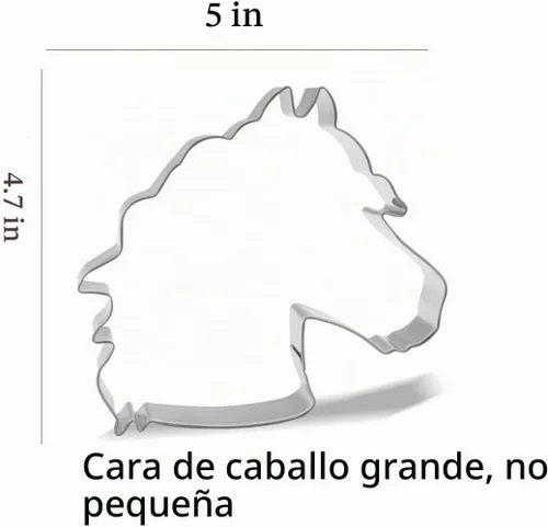 Vista 2 de Keewah Cortador de galletas grande con cabeza de caballo, 5 x 4.7 pulgadas, acero inoxidable