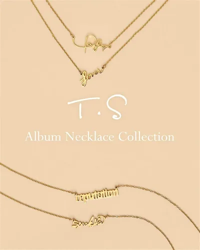 Vista 2 de Collar Ts Albums para Swiftie, Eras Lover Reputation Speak Now 1989 Folklore Fearless Collar para concierto, joyería inspirada en regalos