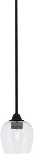 Vista 17 de Toltec Lighting Paramount - Mini colgante de 1 luz en acabado negro mate con cristal de arte perla de 7 pulgadas y estilo negro
