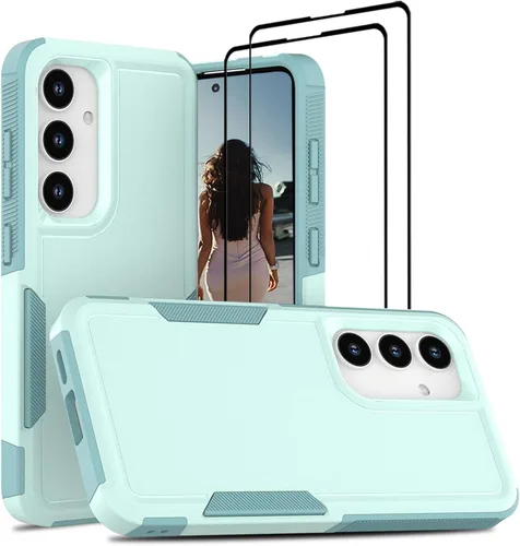 Vista 79 de Jeylly Funda para Samsung Galaxy S10 Plus S10+, ajuste delgado, doble capa, resistente, absorción de golpes, TPU con carcasa trasera de Negro