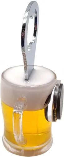 Vista 7 de Abridor de botellas de cerveza de acrílico creativo Forma de taza de cerveza Abrebotellas Accesorios de cocina Refrigerador (B)