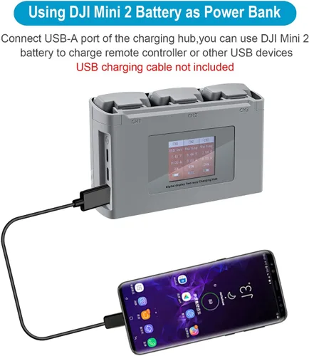 Vista 7 de Cargador de batería de drone Hub bidireccional Carga inteligente para DJI Mini 2/Mini SE