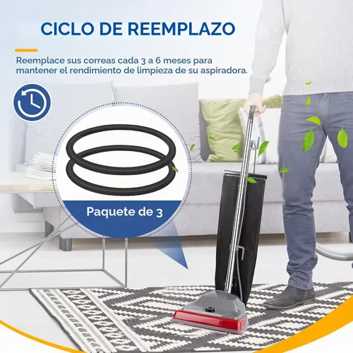Vista 4 de Cinturón de aspirador redondo 30563B Cinturón de vacío vertical compatible con aspiradora Sanitaire Eureka, Style RD, SC679K C2094, 3