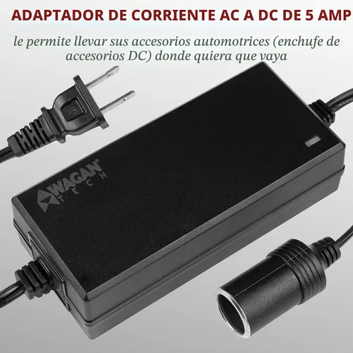 Vista 3 de Wagan EL9903 Adaptador de corriente de CA a CC 5A 60W Convertidor de potencia 110V CA a 12V CC Adaptador de enchufe de encendedor de cigarrillos