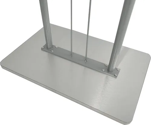 Vista 6 de FixtureDisplays® Atril, púlpito, podio para piso, diseño de cruz, acero y MDF - plata 119759