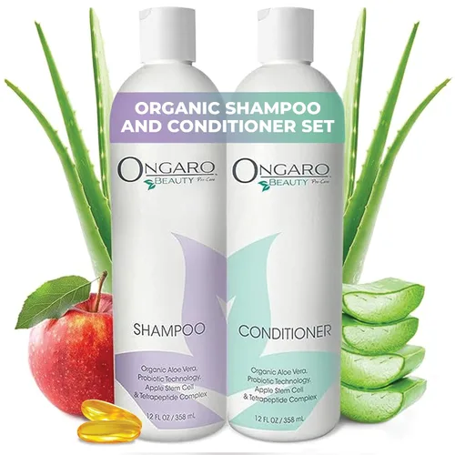 Vista 8 de Ongaro Beauty Acondicionador orgánico para el cabello para hombres y mujeres, acondicionador hidratante hidratante con aloe vera, vitamina E