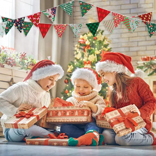 Vista 5 de Shimeyao 60 Piezas Paquetes de Tela de Navidad Costura Acolchado Muñeco de Nieve Papá Noel Alce Copo de Nieve Estampado Cuartos Gruesos Cuadrados