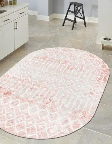 Vista 20 de Unique Loom Bohemian Trellis Collection - Alfombra rectangular de 2 x 3 pies 1 pulgada, color rosa polvoriento/marfil