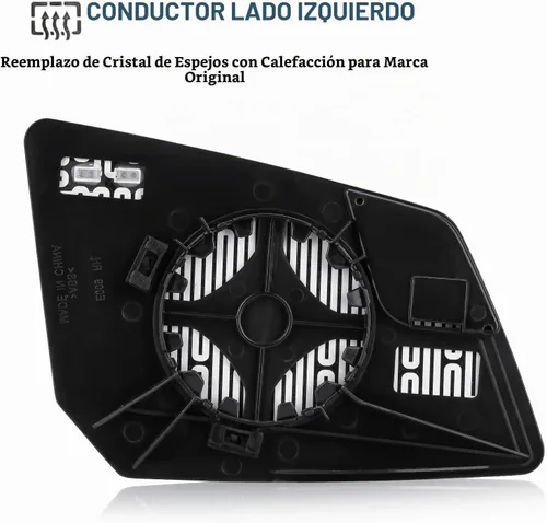 Vista 5 de Espejo lateral del conductor de vidrio para GMC Acadia/Saturn Outlook/Chevrolet Traverse 2007-2016 Espejo retrovisor calefactable con placa