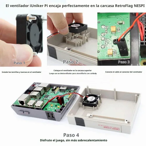 Vista 5 de Ventilador Raspberry Pi – Paquete de 10 disipadores de calor de refrigeración de CPU, separando interfaz uno a dos, 3.3 V 5 V para Pi4, Pi3, Pi2