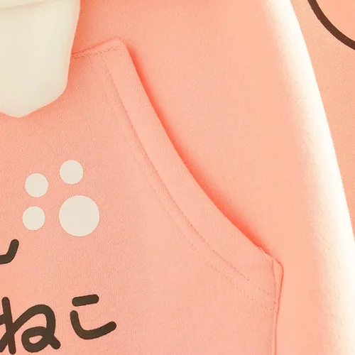 Vista 5 de Sudadera con capucha con diseño de gato para adolescentes y niñas, diseño de anime japonés kawaii