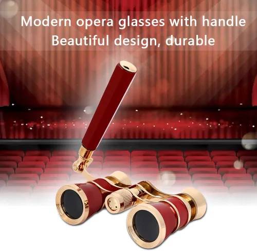 Vista 2 de Lentes de ópera prismáticos 3 x 25 para teatro BK7, telescopio portátil de vidrio óptico, para adultos, niños, mujeres, en conciertos musicales