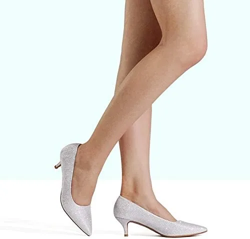 Vista 5 de DREAM PAIRS - Zapatos de tacón bajo para mujer tipo D'Orsay con puntera puntiaguda, a la moda