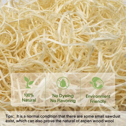 Vista 2 de 4.5 oz de madera de álamo natural Excelsior color natural y olor Aspen Wood Wool Shavings Chips for Basket Filler, Gift Boxes Festival Decoration