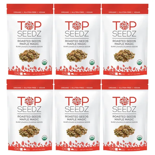 Vista 8 de Top Seedz Semillas tostadas mágicas de arce vegano sin gluten certificadas orgánicas, paquete de 2, 6 onzas, hechas de semillas de girasol