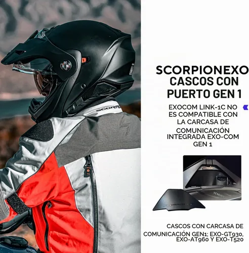 Vista 8 de EXOCOM LINK-1C Sistema de comunicación de intercomunicación para casco de motocicleta - Altavoces HD delgados de 40mm con intercomunicador Bluetooth