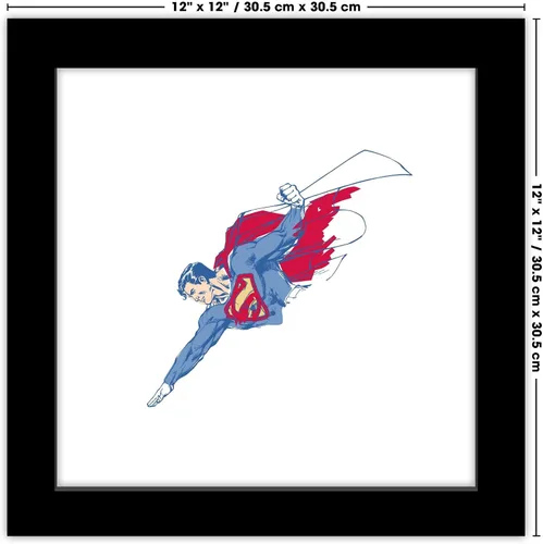 Vista 6 de Trends International Gallery Pops DC Comics Superman - Póster de pared de boceto de torso, 12 x 12 pulgadas, versión enmarcada en negro