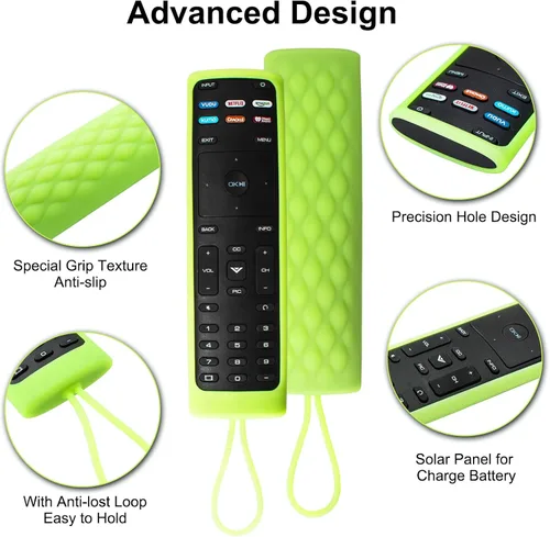 Vista 3 de Paquete de 2 fundas para control remoto Vizio, compatible con Vizio Remote Case XRT136 / XRT140 Series Universal Smart TV Control Funda de silicona