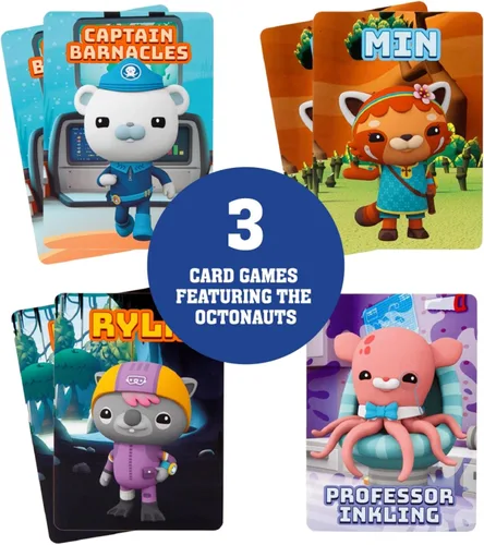 Vista 3 de Mighty Mojo Octonauts - Juegos de cartas clásicos para niños, juego de memoria, Go Fish & Old Maid, divertido juego familiar para niños y niñas