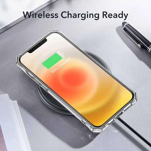 Vista 4 de ESR Funda para iPhone 12/iPhone 12 Pro, protección de grado militar, esquinas de protección de aire a prueba de golpes, parte trasera resistente al